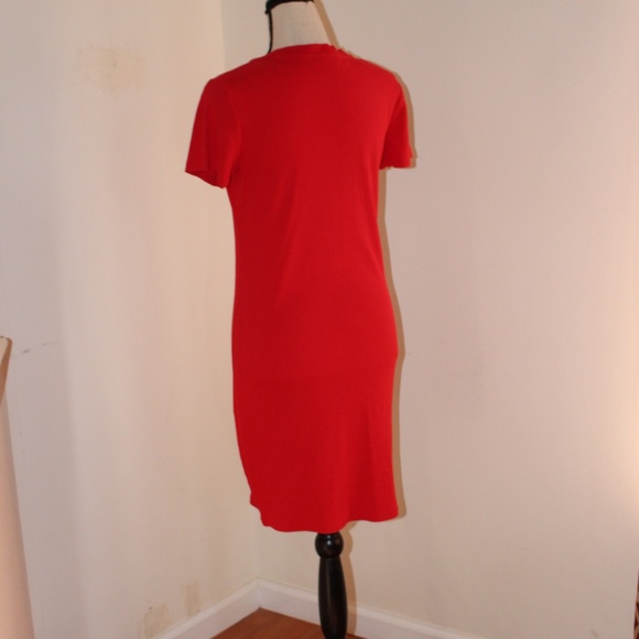 Zara, Red Short sleeve ribbed T shirt Dress - Picture 2 of 6